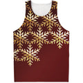 Golden Snowflake Print Men's Tank Top