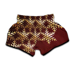 Golden Snowflake Print Muay Thai Boxing Shorts