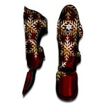 Golden Snowflake Print Muay Thai Shin Guard