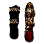 Golden Snowflake Print Muay Thai Shin Guard