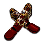 Golden Snowflake Print Muay Thai Shin Guard