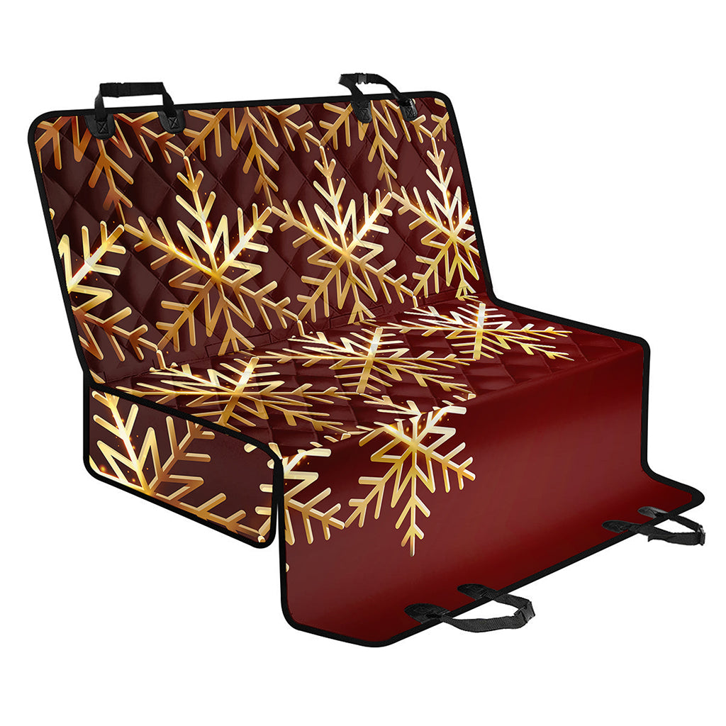 Golden Snowflake Print Pet Car Back Seat Cover