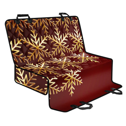 Golden Snowflake Print Pet Car Back Seat Cover