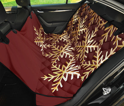 Golden Snowflake Print Pet Car Back Seat Cover