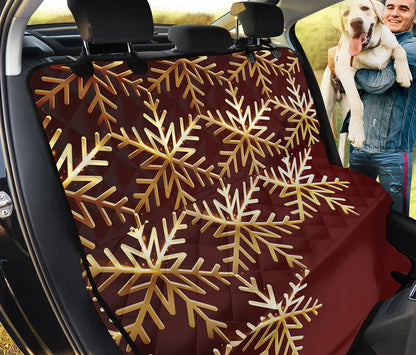 Golden Snowflake Print Pet Car Back Seat Cover