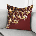 Golden Snowflake Print Pillow Cover