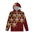 Golden Snowflake Print Pullover Hoodie