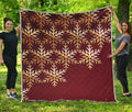 Golden Snowflake Print Quilt