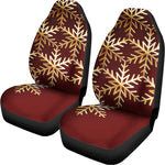Golden Snowflake Print Universal Fit Car Seat Covers