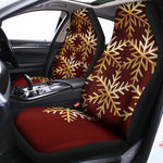 Golden Snowflake Print Universal Fit Car Seat Covers