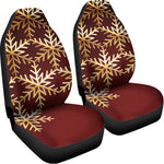 Golden Snowflake Print Universal Fit Car Seat Covers