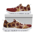 Golden Snowflake Print White Running Shoes