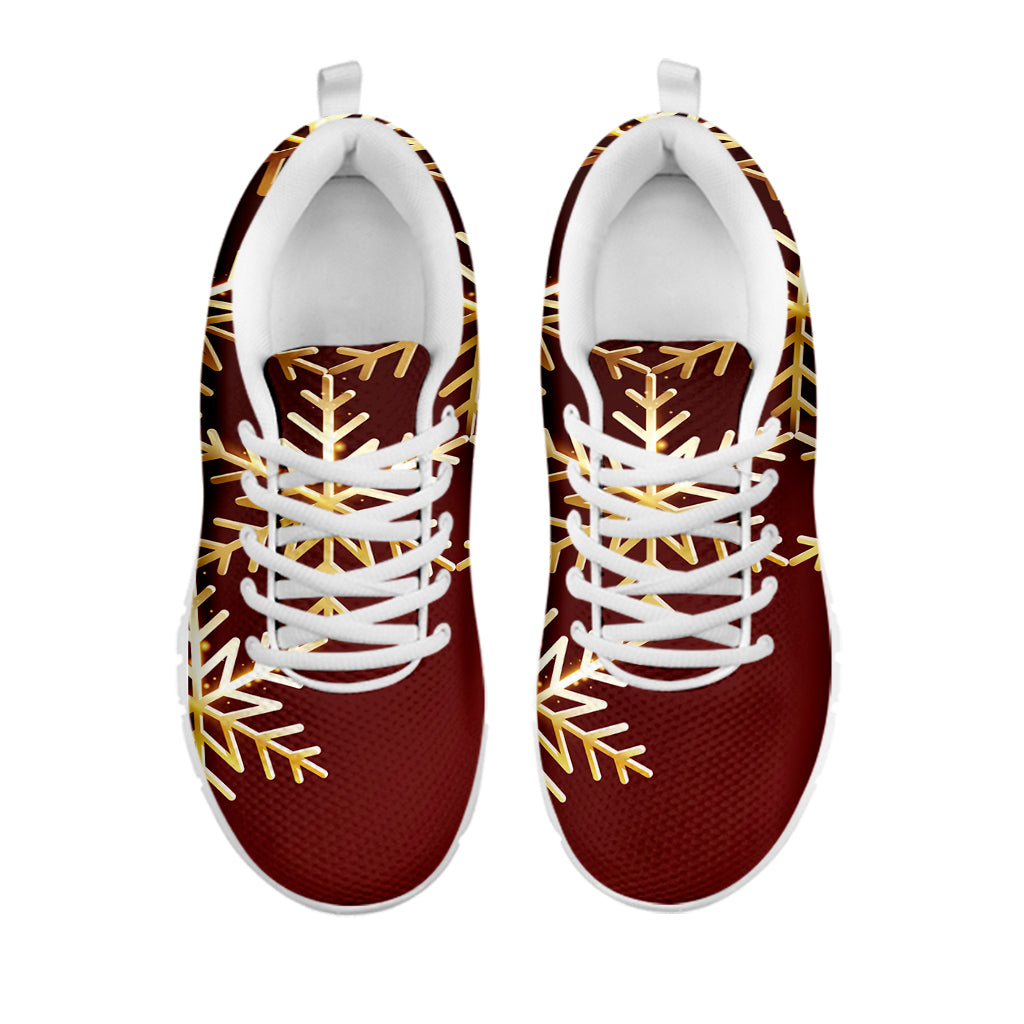 Golden Snowflake Print White Sneakers