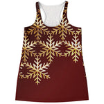 Golden Snowflake Print Women's Racerback Tank Top