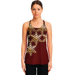 Golden Snowflake Print Women's Racerback Tank Top