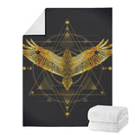 Golden Spiritual Bird Print Blanket