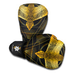 Golden Spiritual Bird Print Boxing Gloves