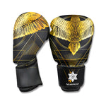 Golden Spiritual Bird Print Boxing Gloves