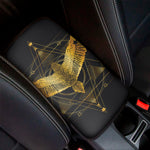 Golden Spiritual Bird Print Car Center Console Cover