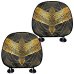 Golden Spiritual Bird Print Car Headrest Covers