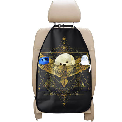 Golden Spiritual Bird Print Car Seat Organizers