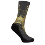Golden Spiritual Bird Print Crew Socks