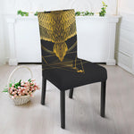 Golden Spiritual Bird Print Dining Chair Slipcover