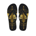 Golden Spiritual Bird Print Flip Flops