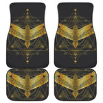 Golden Spiritual Bird Print Front and Back Car Floor Mats