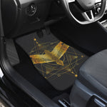 Golden Spiritual Bird Print Front and Back Car Floor Mats