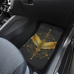 Golden Spiritual Bird Print Front and Back Car Floor Mats