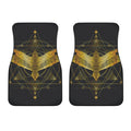 Golden Spiritual Bird Print Front Car Floor Mats