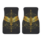 Golden Spiritual Bird Print Front Car Floor Mats