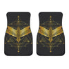 Golden Spiritual Bird Print Front Car Floor Mats