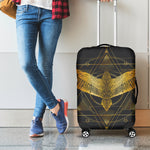 Golden Spiritual Bird Print Luggage Cover