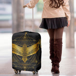 Golden Spiritual Bird Print Luggage Cover