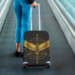 Golden Spiritual Bird Print Luggage Cover