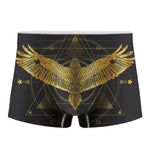 Golden Spiritual Bird Print Men's Boxer Briefs