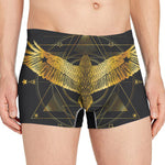 Golden Spiritual Bird Print Men's Boxer Briefs