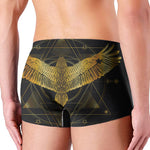 Golden Spiritual Bird Print Men's Boxer Briefs