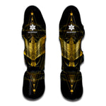 Golden Spiritual Bird Print Muay Thai Shin Guard