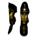 Golden Spiritual Bird Print Muay Thai Shin Guard