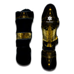 Golden Spiritual Bird Print Muay Thai Shin Guard