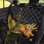 Golden Spiritual Bird Print Pet Car Back Seat Cover