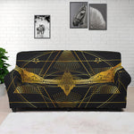 Golden Spiritual Bird Print Sofa Cover