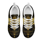 Golden Spiritual Bird Print White Sneakers