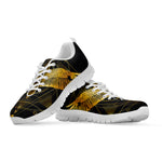 Golden Spiritual Bird Print White Sneakers