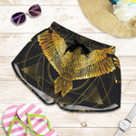 Golden Spiritual Bird Print Women's Shorts