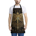Golden Spiritual Dragonfly Print Apron