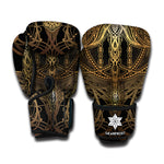 Golden Spiritual Dragonfly Print Boxing Gloves